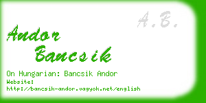 andor bancsik business card